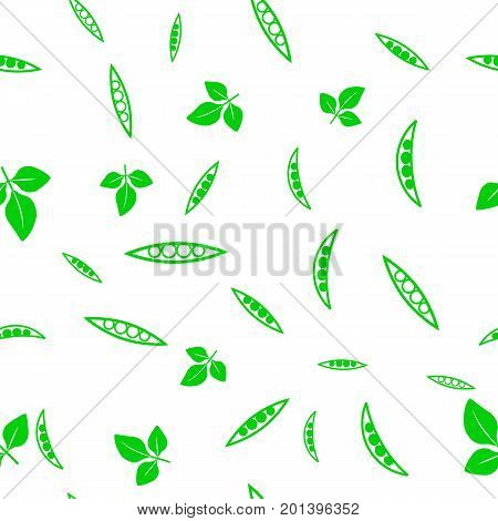 Green Soybeans Seamless Pattern Isolated on White Background