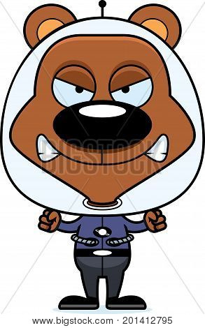 Cartoon Angry Spaceman Bear