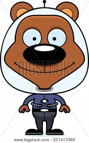 Cartoon Smiling Spaceman Bear