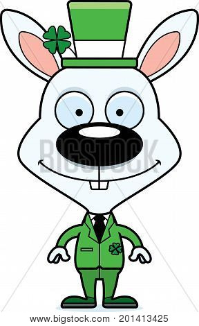 Cartoon Smiling Irish Bunny