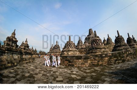 The Temple Of Borobudur On Java In Indonesia