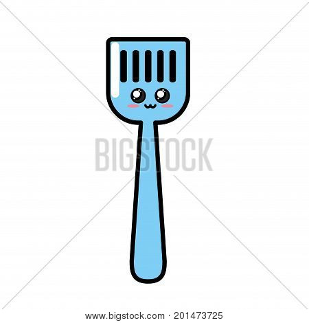 kawaii cute tender spatula utensil vector illustration