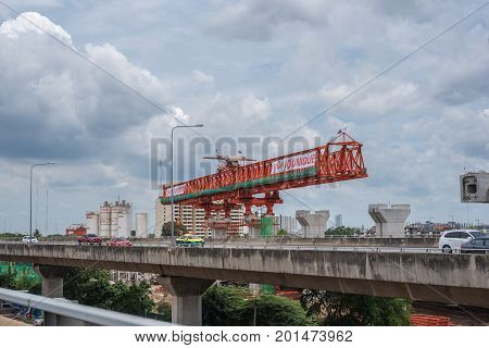 Construction Site Of Sky Train Bangsue-rangsit