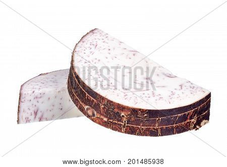 Slice Of Taro Isolated On White Background