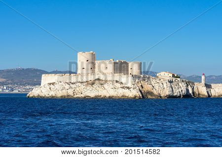 Blue sky, Sea, South of France, Castle on an Island