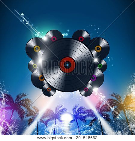 Summer Party Blue Music Poster