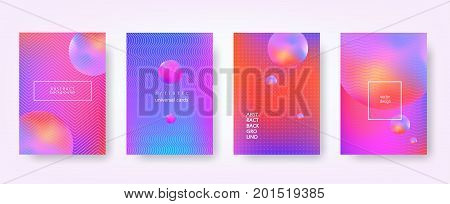 Set of modern fluid abstract backgrounds. Diffuse colored spots background. Vector template for banners, placards, poster, pop art flyers, presentations and annual reports. Hipster style. A4 size