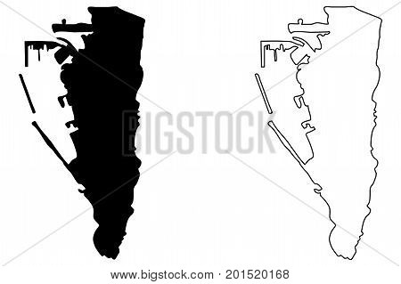 Gibraltar map vector illustration , scribble sketch Gibraltar