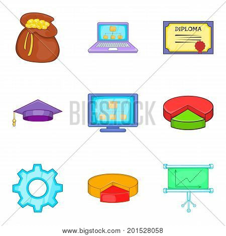 Survey icons set. Cartoon set of 9 survey vector icons for web isolated on white background