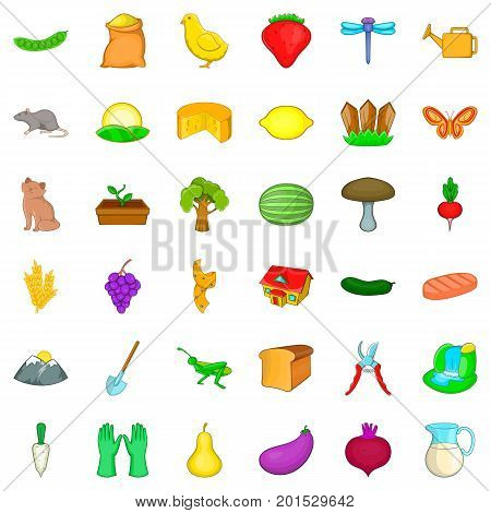 Settlement icons set. Cartoon style of 36 settlement vector icons for web isolated on white background