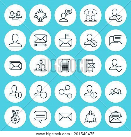 Social Icons Set. Collection Of Text Bubble, Society, Medal And Other Elements