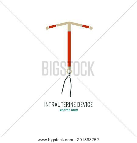 Intrauterine Device Icon. Women contraception concept. Vector illustration in flat style.