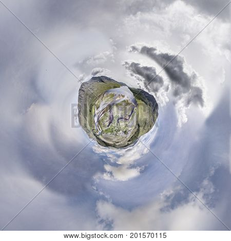 Aerial view of the paradisal landscape of Glen Etive, Scotland