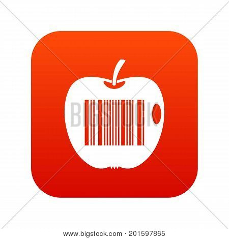 Code to represent product identification icon digital red for any design isolated on white vector illustration