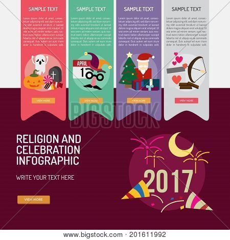 Infographic Religion and Celebrations | Use for religion, celebration, event and much more. The set can be used for several purposes like: websites, print templates, presentation templates, promotional materials, info