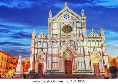 Basilica Of Santa Croce (basilica Di Santa Croce Di Firenze) On  Holy Cross Square (piazza Di Santa