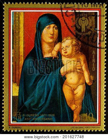 Moscow Russia - August 26 2017: A stamp printed in Paraguay shows painting 