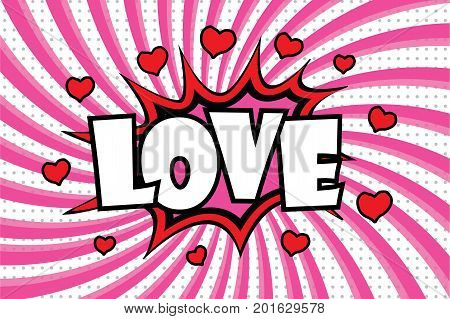Comic Speech Bubble. Love Cartoon Explosion.