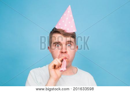 fool crazy man. happy expression. April fools day concept.