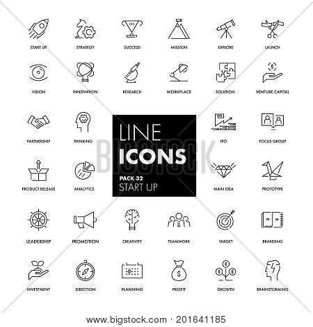 Line icons set. Start Up pack. Vector illustration.