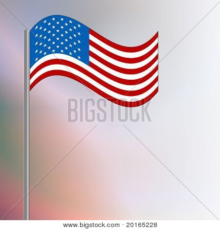 amerikanische Flagge über stürmischen Himmel