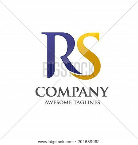 modern letter R and S, RS, SR, letter S, letter R logo