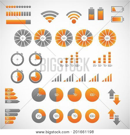 Vector collection of indicators. Vector eps 8
