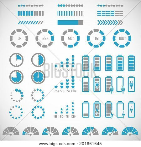 Vector collection of indicators. Vector eps 8