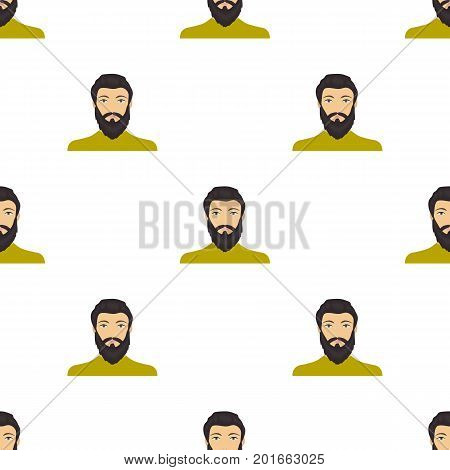 The face of a man with a beard and mustache. Face and appearance single icon in cartoon style vector symbol stock illustration .