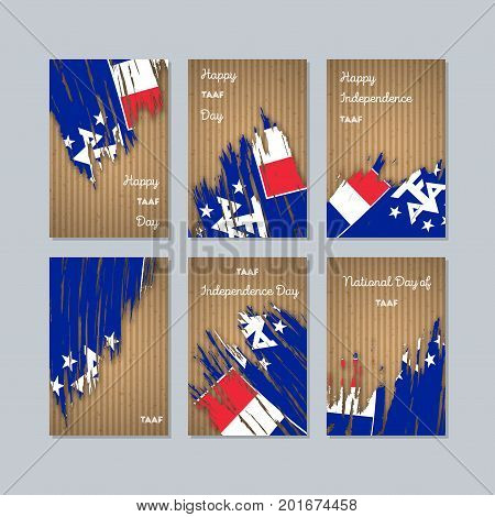 Taaf Patriotic Cards For National Day. Expressive Brush Stroke In National Flag Colors On Kraft Pape