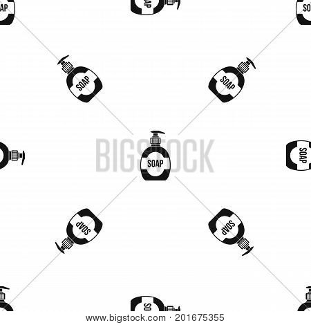 Bottle of liquid soap pattern repeat seamless in black color for any design. Vector geometric illustration