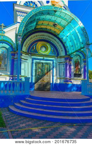 The Holy Ilyinsky temple in the dead radioactive zone functions as the only parish in the Chernobyl zone. Consequences of the Chernobyl nuclear disaster August 2017.