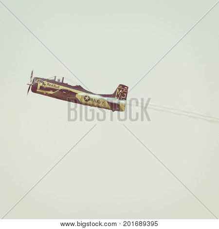 Radom, Poland - August 26, 2017 : The Flying Bulls During Air Show Radom 2017.