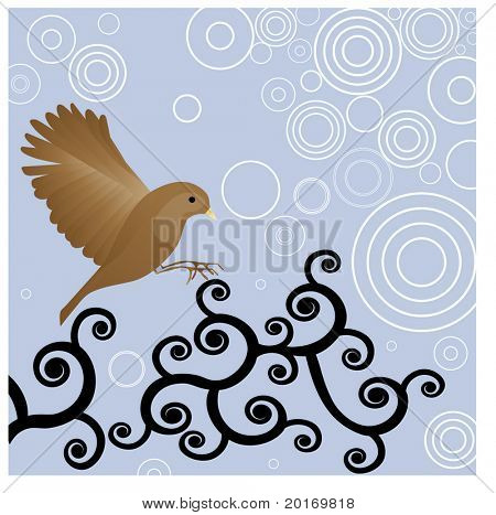 นกกับภาพ filigree