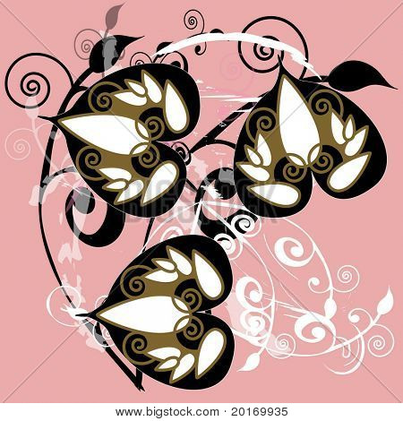 dekorative Grunge Blätter Vektor