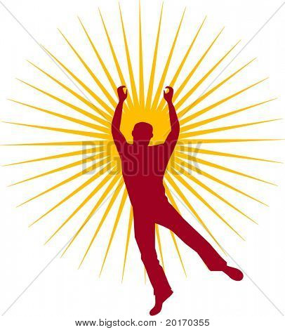 силуэт человека с подсветкой за