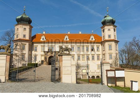 Baroque castle in Mnisek pod Brdy town, Czech Republic