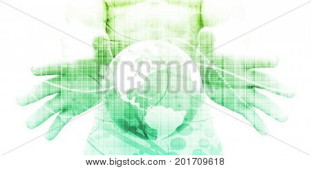 Web Application Database System in 3d Background