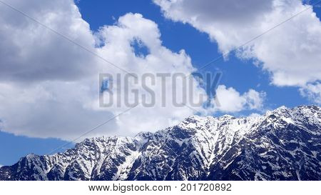 Snow clad mountains in the region of north india