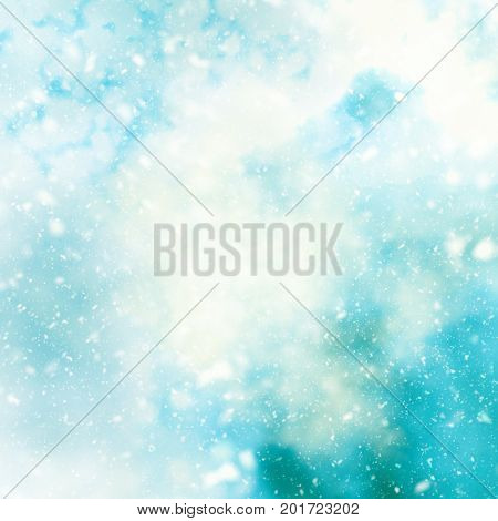 Christmas background with glitter lights. Defocused abstract texture
