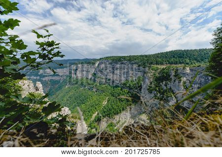 Impressive views of the mountains gorges cayons and walls of the National Park 'De Vercors' in France