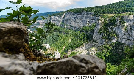 Impressive views of the mountains gorges cayons and walls of the National Park 'De Vercors' in France