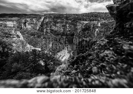 Impressive views of the mountains gorges cayons and walls of the National Park 'De Vercors' in France