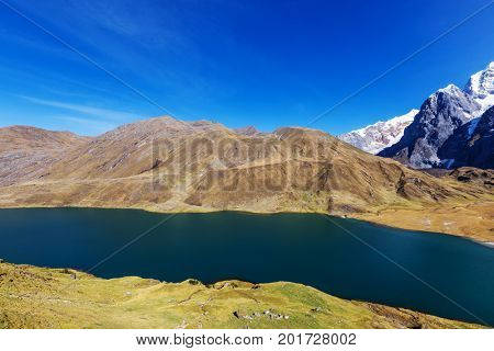 Beautiful mountains landscapes in Cordillera Huayhuash, Peru, South America