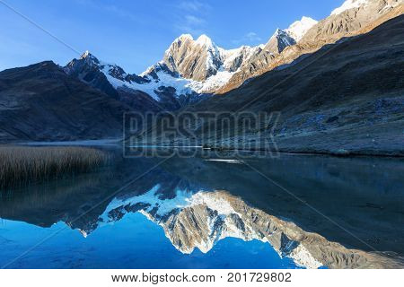 Beautiful mountains landscapes in Cordillera Huayhuash, Peru, South America