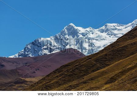 Beautiful mountains landscapes in Cordillera Huayhuash, Peru, South America