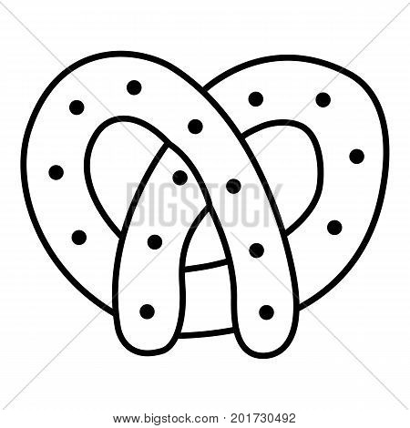 Pretzel icon. Outline illustration of pretzel vector icon for web