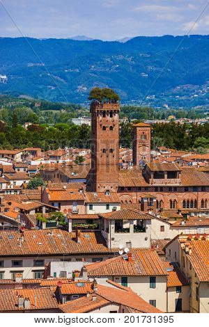 Panorama of Lucca Italia - architecture background