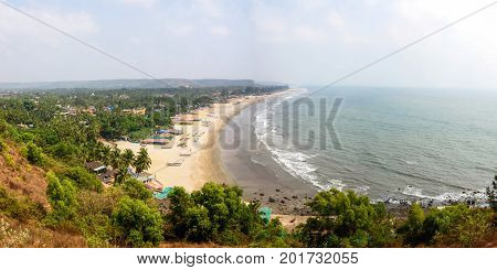 View of the beach from the mountain