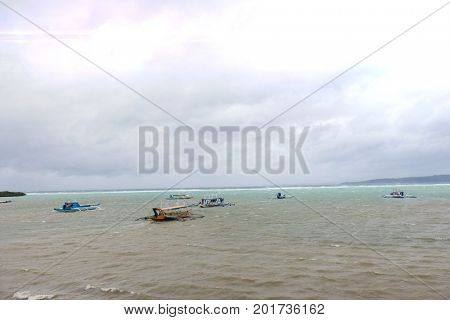 Tourboats in Boracay; Philippines